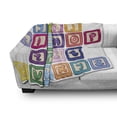 thumbnail image 3 of Educational Soft Flannel Fleece Throw Blanket, Colorful Lower Case Alphabet Blocks Kids Font Abc Cartoon Style Typography, Cozy Plush for Indoor and Outdoor Use, 60" x 80", Multicolor, by Ambesonne, 3 of 6