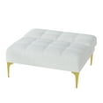 thumbnail image 6 of Jopath Futon Sofa Single Sofa Convertible Sofa Bed Futon With Gold Metal Legs Teddy Fabric 3 Position Backrest For Living Room & Guest Room (White), 6 of 7