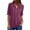Purple, variant on cfhntfmh Summer Tops for Women Chiffon V Neck Buttons Dressy Casual T-Shirts Fashion Roll up 3/4 Sleeve Tunic Tops