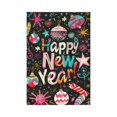 thumbnail image 1 of TQEHS Bandera de jardín de feliz año nuevo de 12 x 18 pulgadas, doble cara, para celebrar el jardín, decoración A5B3, 1 of 1