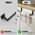 thumbnail image 4 of 9x2.4In Bar Holders Universal Fit,Over Cabinet Towel Bar with Hook,Durable Black Stainless Steel Towel Rack for Kitchen,Bathroom(1 Pack), 4 of 6