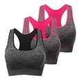thumbnail image 2 of Aboser Racerback Sports Bras for Women 3 Pack High Impact Wireless Workout Bras Comfort Moisture Wicking Running Bralette Push Up Seamless Yoga Top, 2 of 8