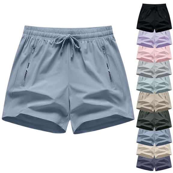 FRSASU Women's Quick Dry Workout Shorts Summer Lightweight Drawstring Athletic Performance Shorts with Pockets Purple