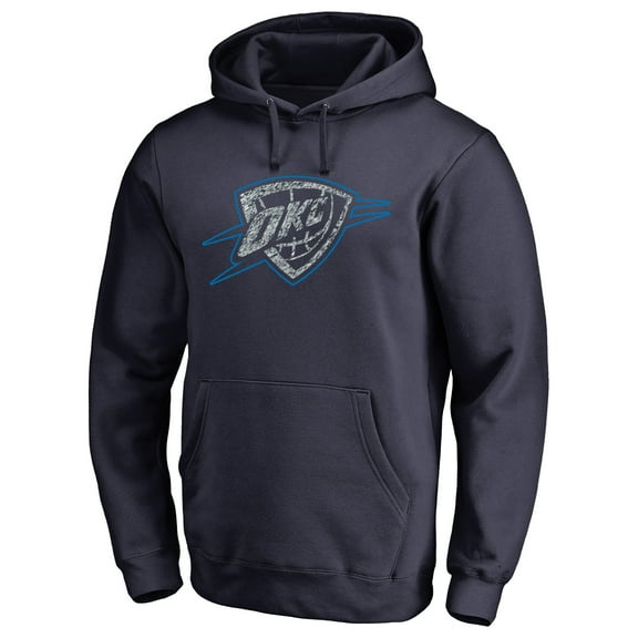Men's Navy Oklahoma City Thunder Static Logo Pullover Hoodie