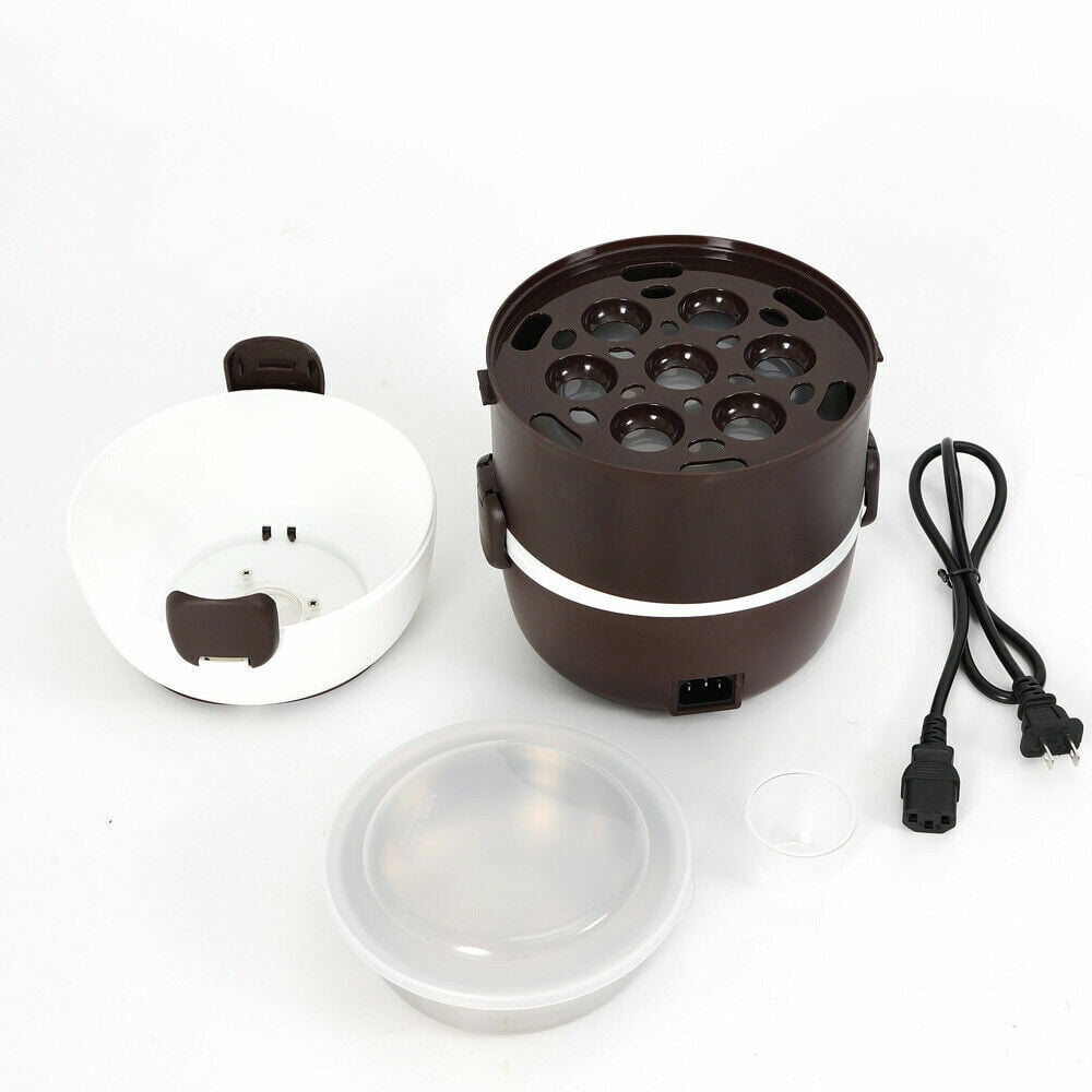 3 Layers Portable 2L Electric Lunch Box Steamer Heated Food Warmer Rice Cooker 200W 110V