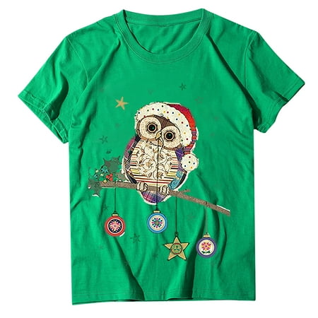 

Crop Tops for Women Tunic Tops Women Men Round Neck Short Sleeve Merry Christmas Print Family Tops T-Shirt Blouse Womens Workout Tops Savings Clearance Deals Black Shirts for Women Green 3XL