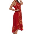 thumbnail image 4 of Sakkas Moon and Stars Batik Caftan Tank Dress / Cover Up - Red / Gold - One Size, 4 of 6