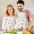 thumbnail image 3 of Pioneer Flower Floral Print Pattern Apron for Women and Men, Cotton Linen Waterproof with Pockets, Adjustable, 33x27 Inch for Kitchen, Gardening, BBQ, Salon, 3 of 6