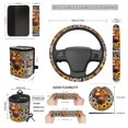 thumbnail image 5 of Uorisanigo Aztec Highland Cow Sunflower 15 Packs Car Seat Cover Front Back Seat Protector, with Steering Covers Seat Belt Cushion Pad Coasters Trash Bin Can Air Vent Organizer Bag Keychain, 5 of 7