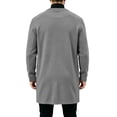 thumbnail image 4 of ZACPNCV Men's Long Cardigan Coat Solid Color Collarless Coat Open Front Button Down Jacket with Pockets Casual Slim Fit Winter Overcoat, 4 of 7