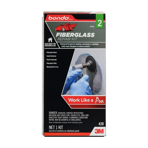 Bondo Fiberglass Resin Repair Kit, 00420, 0.45 Pint