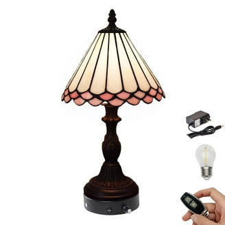 Tiffany Style Table Lamp W16H24 Inch Tall Green Stained Glass