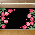 thumbnail image 3 of Floral Backdrop Decoration Banner for Weddings Photo Background Studio Parties Event Display Spring Decor Wall Backdrop Print Prop Tulip Design, 3 of 3