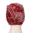 thumbnail image 5 of Fimkaul Head Wraps for Women Beanie Hat Bowknot Muslim Ruffle Beading Turban Mens Winter Caps, 5 of 5