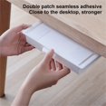 thumbnail image 3 of Trayknick Hidden Under Desk Drawer Self-Adhesive Plastic Makeups Jewelry Desk Storage Drawer for Kitchen Grey, 3 of 13