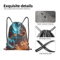 thumbnail image 4 of Fotbe Blue Dragon And White Tiger Bolsa Mochila con Cordón Estampada, Bolsa de Gimnasio Deportiva, Bolsa Cinch, Bolsa con Cordón para Hombres y Mujeres-Small, 4 of 6