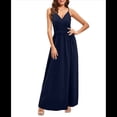 thumbnail image 1 of Vestido de Verano para Mujer, con Estampado Floral, Tirantes Finos, Informal, Bohemio, con Abertura para Playa, y Fluido. Azul Marino L, 1 of 5