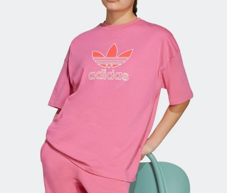 adidas Kids' Oversized Trefoil Tee size L 13-14 yr