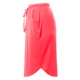 thumbnail image 3 of A2Y Women's Elastic Waist Self Tie Tulip Hem Side Pocket Skirt Neon Coral Pink 2XL, 3 of 5