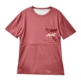 thumbnail image 5 of Gelikeya Maternity Shirts Short Sleeve Nursing Tops for Breastfeeding Casual Soft and Comfortable Printed Tee Shirt Clothes Brick Red, Size S, 5 of 5