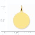 thumbnail image 2 of 14k Yellow Gold Round Disc Necklace Pendant Charm Engravable Plain, 2 of 6