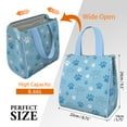 thumbnail image 3 of Blue Dog Paw Footprint Insulated Lunch Bag for Women & Adults,Large Portable Soft Cooler Lunch Bag,Thermal Food Storage Tote with Pearl Cotton,8.66L,8.75x5.75x9.5 Inch, 3 of 6