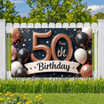 thumbnail image 7 of Glitter Balloons Happy 50th Birthday Banner Milestone Decor for Celebration Event Indoor Party, 7 of 7