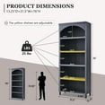 thumbnail image 2 of SinCiDo Tall Arched Bathroom Storage Cabinet with Adjustable Shelves, 5-Tier Bathroom Cabinet for Bathroom, Kitchen, Living Room, Grey, 2 of 7