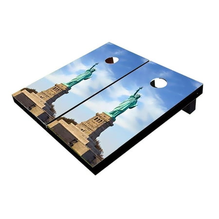 Skip's Garage Statue of Liberty #2 Solid Wood Cornhole Board Set