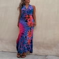 thumbnail image 3 of Robe d'Été Sans Manches à Col Licou à Imprimé Teinture sur Nœuds pour Femme, 3 of 7