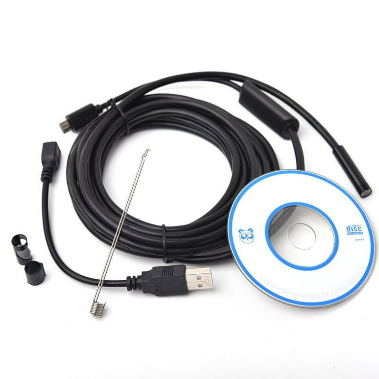 Camera Endoscopique pour Smartphone Micro USB/USB Android Fil 5m Endoscope  Inspection HD (NOIR) - Shot Case