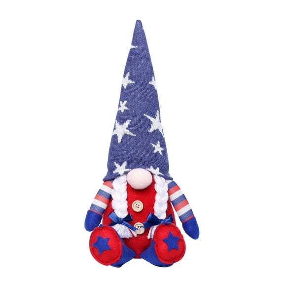 YOHAVEN Independence Day Long-Legged Elf Doll, Striped Star Figure for Home Table Shelf Summer Holiday Party Decoration Accent Indoor Outdoor