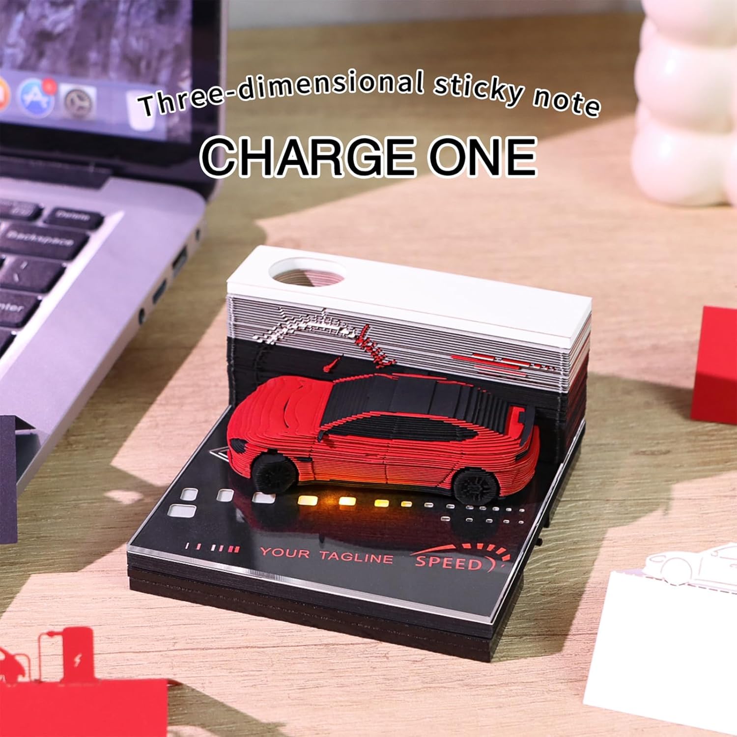 3D Calendar 2026, Timepiece Calendar 2026,Tear-Away 3D Paper Art Notepad w LED Lights, 3D Memo Art Pad Calendars, DIY Paper Carving Gifts