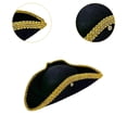 thumbnail image 7 of FVDPWYE Pirate Buccaneer Tricorn Hat for Stage Performance, Holidays, Cosplay, Birthdays Double lace hat brim, 7 of 7