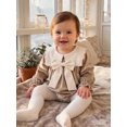 thumbnail image 6 of RUINIXCW Infant Girl Velvet Bubble Romper Long Sleeve Doll Collar Fall Jumpsuit, 6 of 8