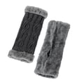 thumbnail image 6 of Penkiiy Arm Warmers Fingerless Gloves For Women Women Winter Wrist Arm Warmer Solid Knitted Short Fingerless Gloves Mitten Dark Gray Gloves, 6 of 6