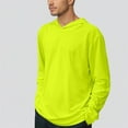 thumbnail image 2 of KHONTS Men's High Visibility Quick Dry Safety Shirt with Hood Breathable Mesh with Sun Protection Long Sleeve Neon Hoodie Yellow XL, 2 of 5