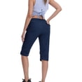 thumbnail image 4 of cocolona Womens Summer Casual Drying Cargo Capri Pants Elastic Waist Drawstring Straight Outdoor Hiking Cropped Pants with Pockets, 4 of 5