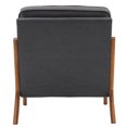 thumbnail image 3 of Accent Chair, Mid-Century Modern Chair with Pillow, Upholstered Lounge Arm Chair with Solid Wood Frame & Soft Cushion for Living Room, Bedroom, Balcony, Dark Grey, 3 of 6