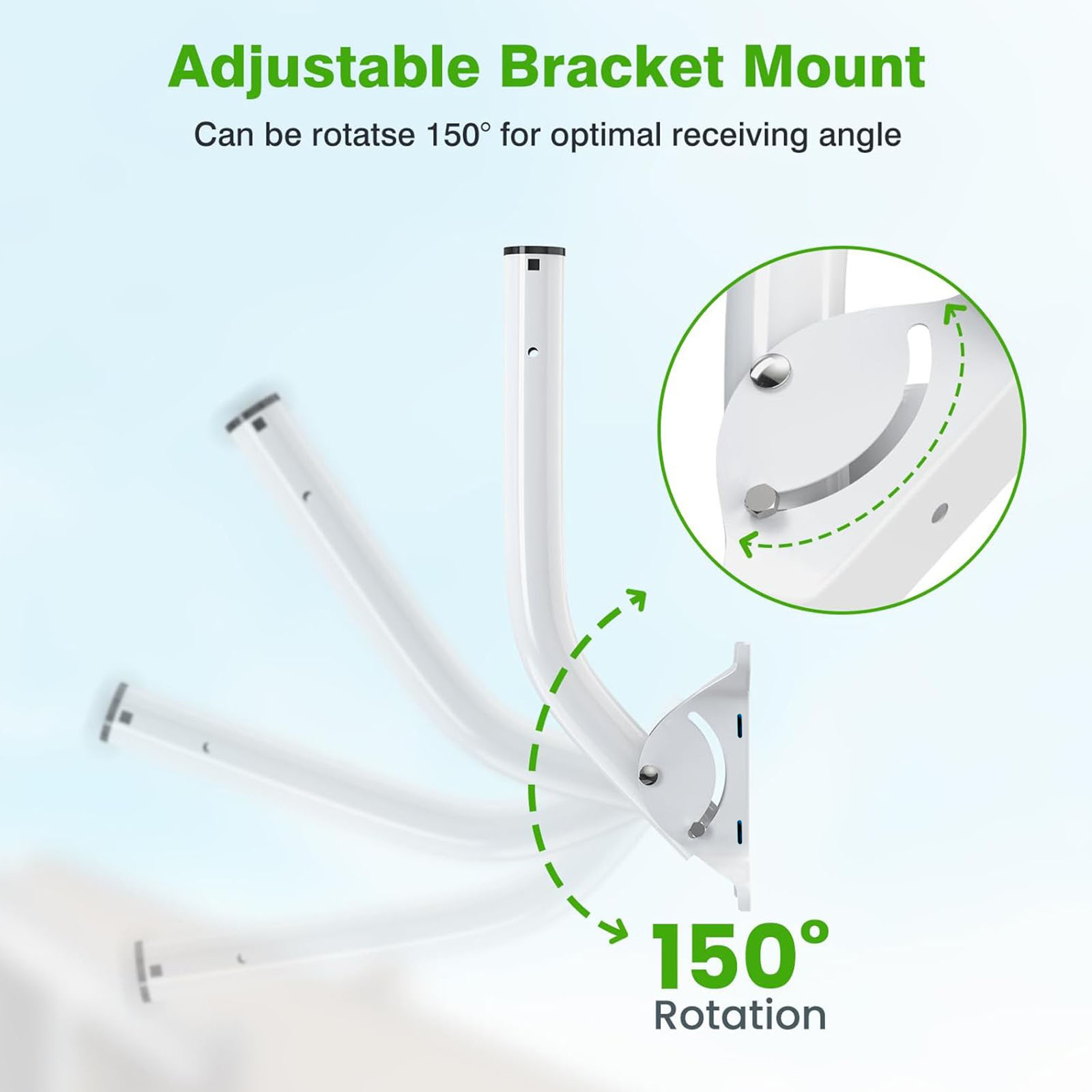 Adjustable J-Arm Mounting 150° for Outdoor Weather Stations & WiFi Boosters