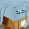 thumbnail image 5 of 4 Pcs King Sheet Sets,400 TC 100% Cotton Light Blue Solid King Size Cotton Bed Sheet To Fit 12 To 15" Deep Mattress, 5 of 6