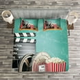 thumbnail image 3 of Ambesonne Movie Theater Quilted Bedspread Set 3 Pcs, Production Theme, Queen Size, Multicolor, 3 of 3