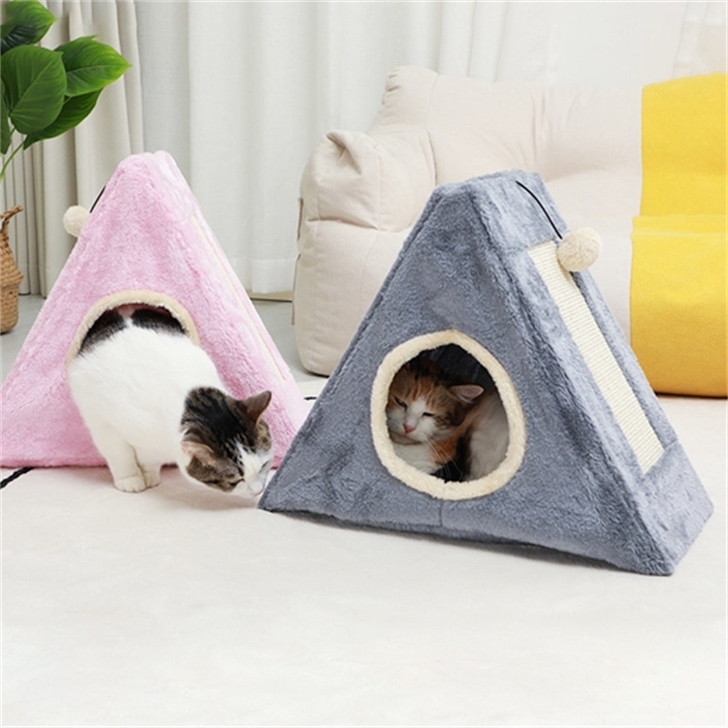 Pefilos Cat Scratch Pad House Condo for Big Cats, Cat Shelter for Winter Foldable Cat Tent Kitten Kitty Nest Bed for Indoor Cats Cave, Gray Pefilos Cat Scratch Pad House Condo for Big Cats, Cat Shelter for Winter Foldable Cat Tent Kitten Kitty Nest Bed for Indoor Cats Cave, Gray