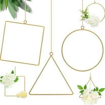 opvise Metal Floral Hoop Frame Flower Ring Wreath Vine Hanging Wedding Party Supplies Square#