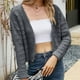 thumbnail image 4 of Cárdigan Para Mujer Casual Moda Cuello en V Color Sólido Manga Larga Tops Blusa Odeerbi  ODB138843, 4 of 4
