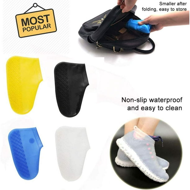 Couvre-chaussures Imperméable Antidérapant en silicone Réutilisable et  Lavable en L pour les Jours Pluvieux et Enneigés 