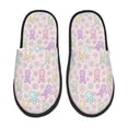 thumbnail image 2 of KLL Colorful Bunny Slippers for Women Men House Slip on Indoor Outdoor Bedroom Furry Fleece Lined Ladies Comfy Anti-Skid Rubber Hard Sole-, 2 of 8