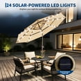 thumbnail image 2 of Patio Umbrella – 10ft 3-Tier Modern – 24 LED Solar Lights – Vented Top – Crank & Push Button Tilt – 8 Ribs – Pool, Deck, Yard & Garden, 2 of 8