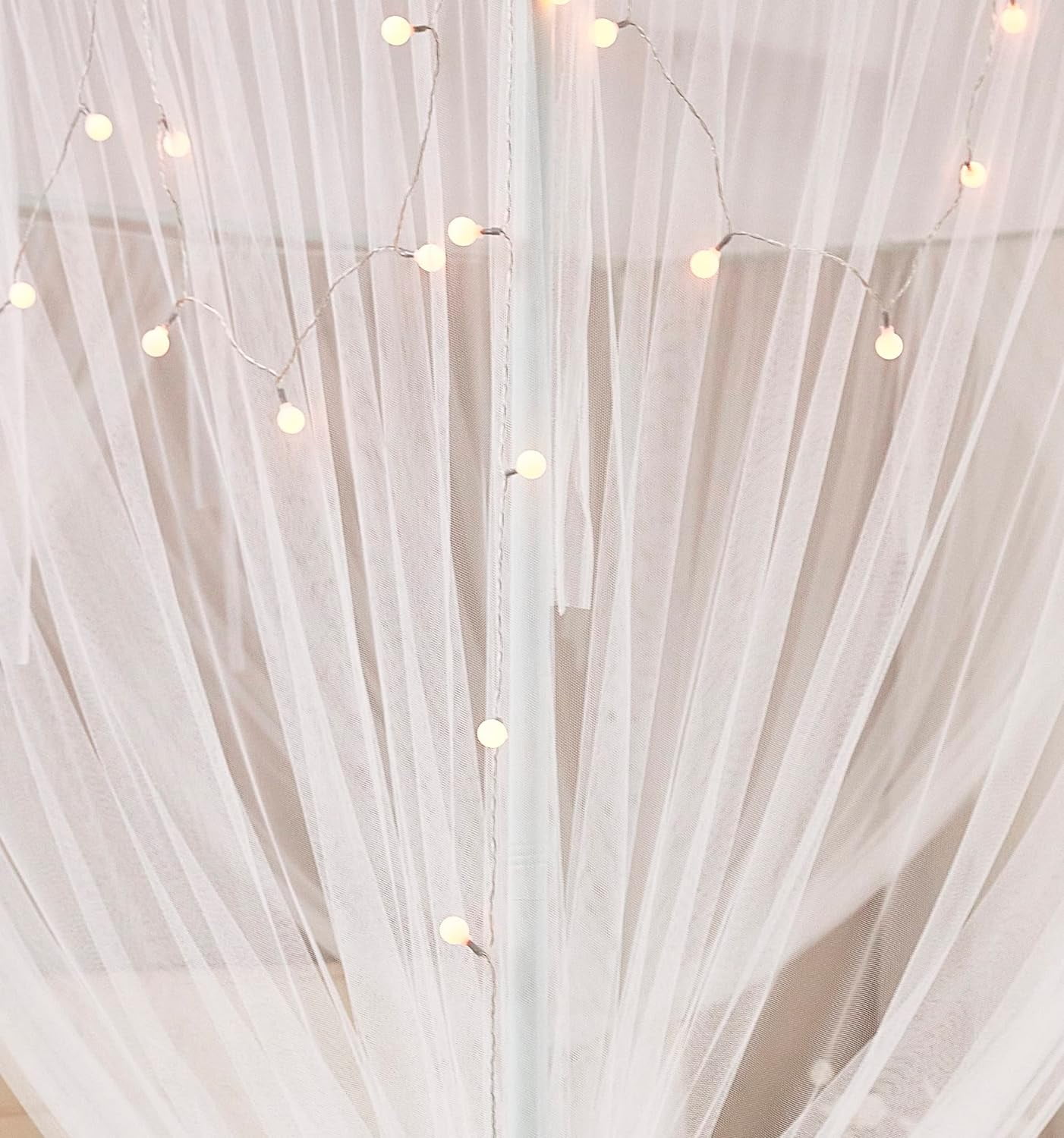 Bed Canopy for Full Queen King Size Bed,Canopy Bed Curtains Elegant Mosquito Net,Mosquito Netting for Camping Patio Indoor Outdoor Bug Net,White