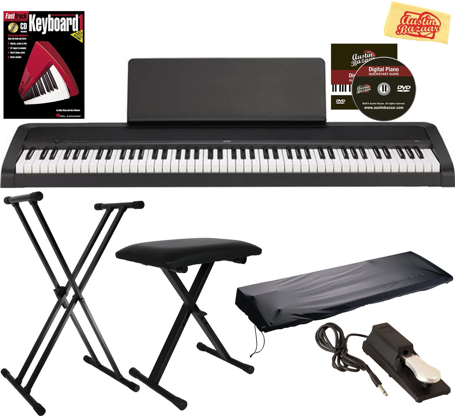 reserva miel La base de datos Korg B2 Digital Piano with Adjustable Stand, Black - Walmart.com